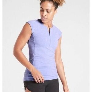 Purple Athleta ruched rashguard tank-purple, size XLT in great condition!